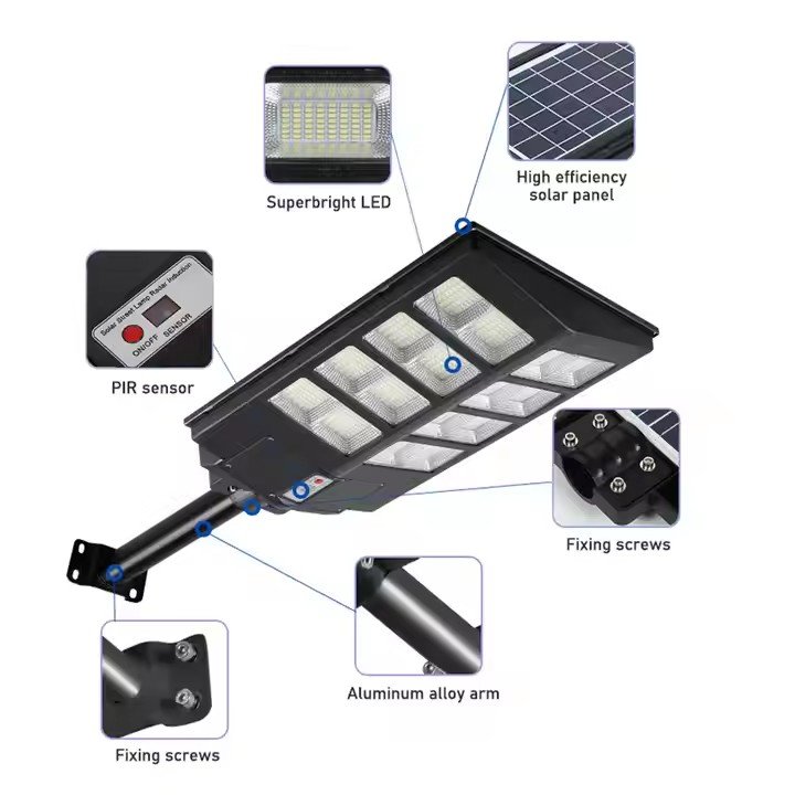 Farolas Solares All in One Integrated 500w 1000w 2000w 3000w Solar Street Lamp With Remote Motion Sensor