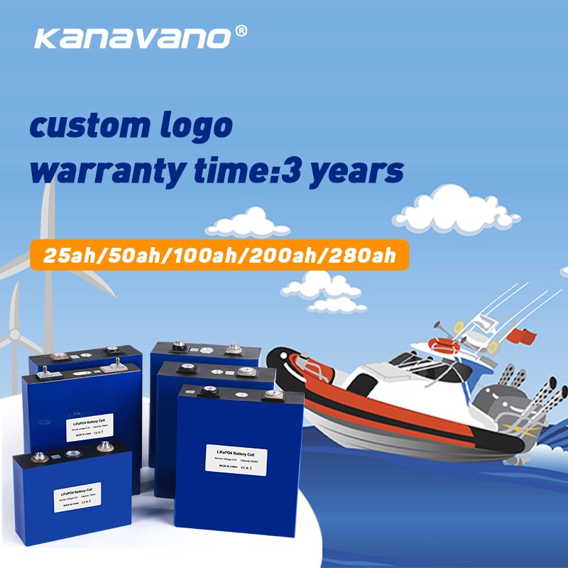Kanavano Grade a EV Lifepo4 Rechargeable Battery 3.2V 50Ah Prismatic Lfp Battery Cells