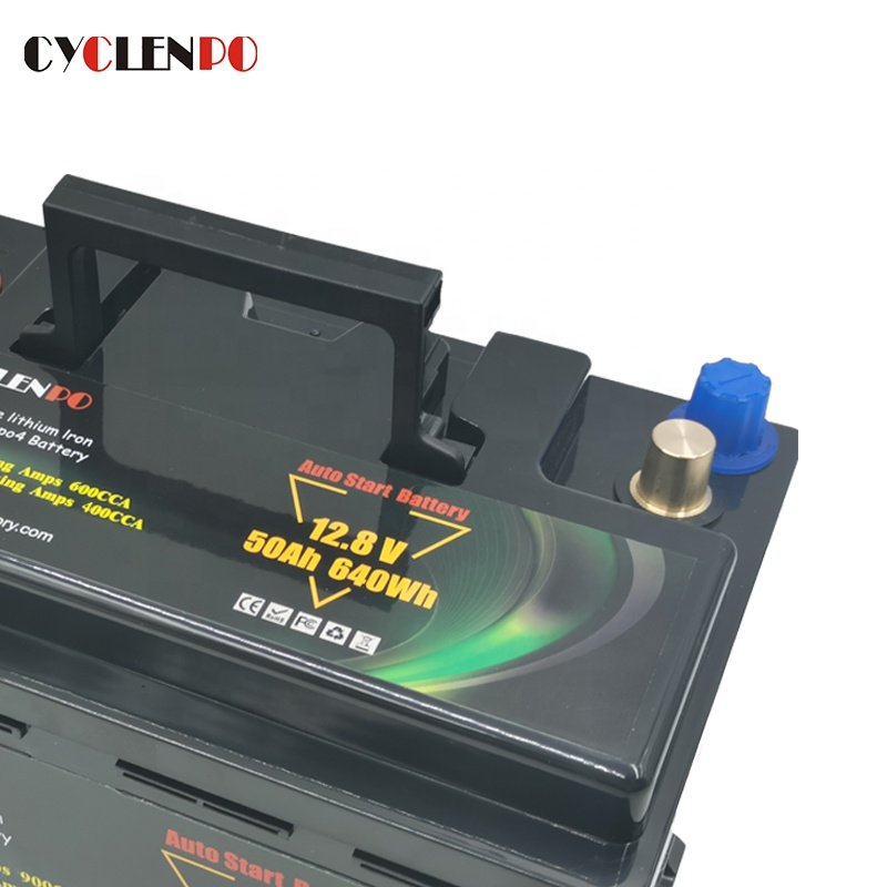 Factory Supply 400CCA Lifepo4 Auto Starter 12v 50ah Lithium Ion Car Battery