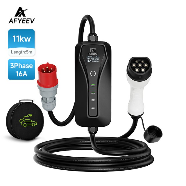 New 16A 11KW Type2 Portable EV Charger Electric Vehicle Fast Charging Station Portable EVSE Charging Station