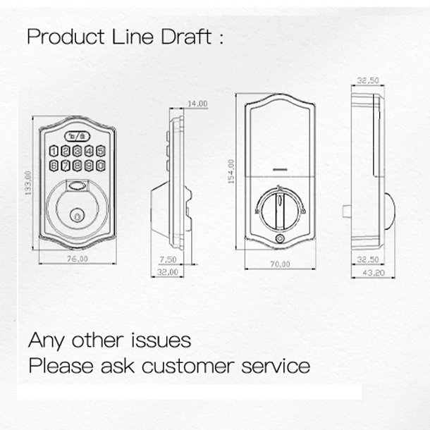 Tuya Nfc Auto Smart Lock Knob Anti-theft Front Door Luxury Home Keypad Smart Fingerprint Deadbolt Lock With Key
