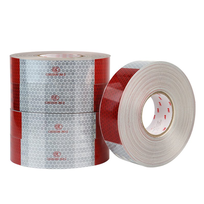 YITUO Reflective Tape 983D Strong Sticky PVC Material Red & White Alternative for Truck & Car Masking 50mmX45.72M