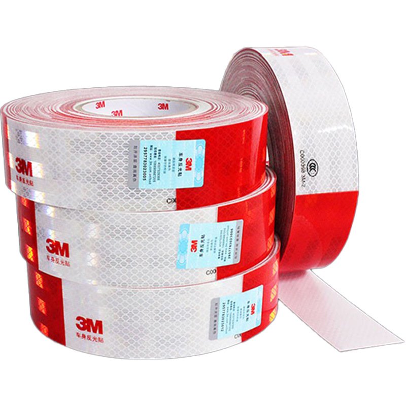 YITUO Reflective Tape 983D Strong Sticky PVC Material Red & White Alternative for Truck & Car Masking 50mmX45.72M