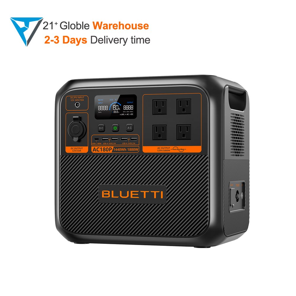 Bluetti AC180P+PV200 Solar Generator Kit Solar Panels 1800watt Solar Generator Charge Alternator Power Station