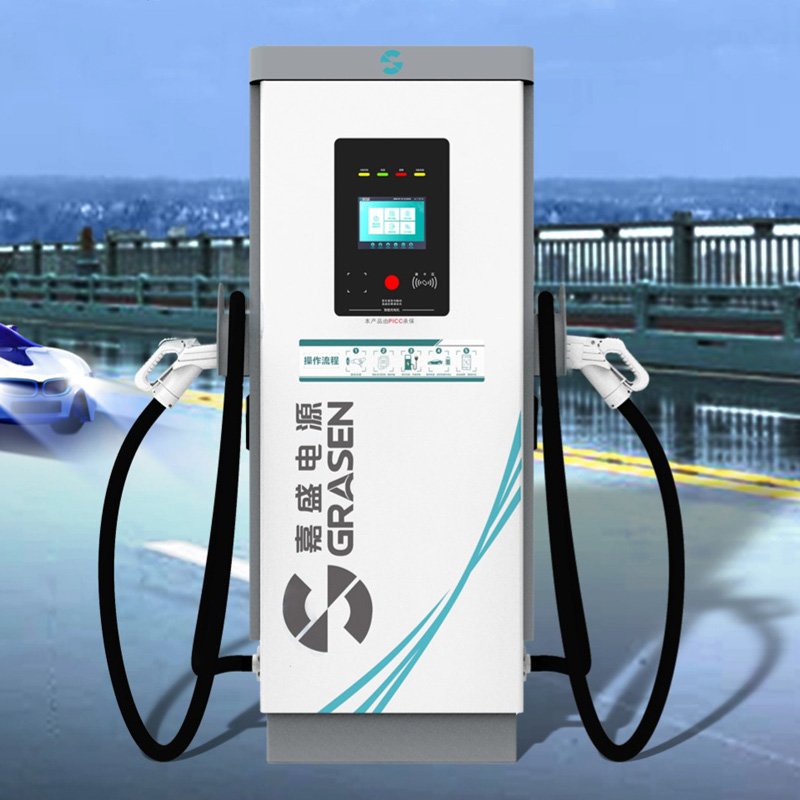 Fast Charging With a Single Gun Two Guns Ev Charging Station with Credit Card Payment