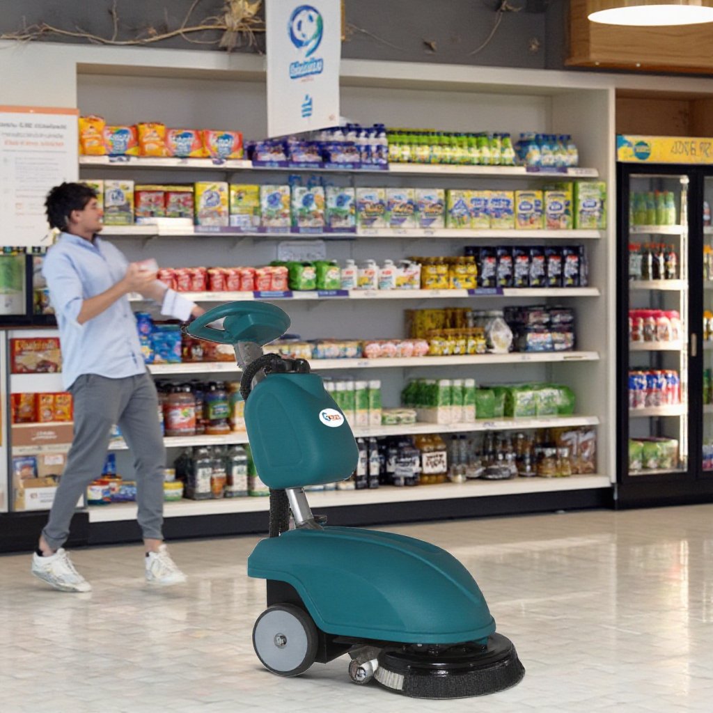 GS350 Electric Walk-Behind Floor Scrubber New Marble Washing Scrubber Home Hotels Restaurants Cleaning Walkways Floors Counters