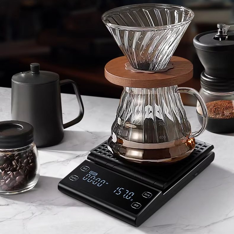 High Quality Black Espresso Coffee Scale Electronic Four Smart Modes 5Kg/0.1G Coffee Weighing Scales With Timer