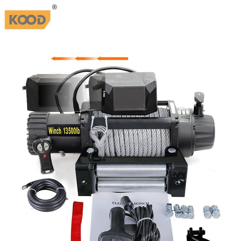Factory Outlet High Speed DC 4wd 12500lbs 12000 LB Heavy Duty Industrial Electric Car Winch