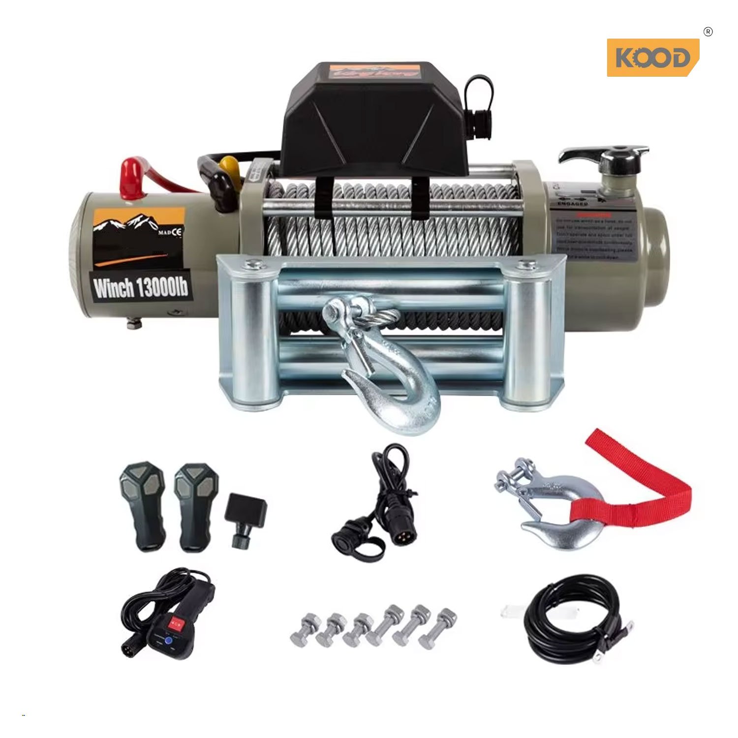 Factory Outlet High Speed DC 4wd 12500lbs 12000 LB Heavy Duty Industrial Electric Car Winch