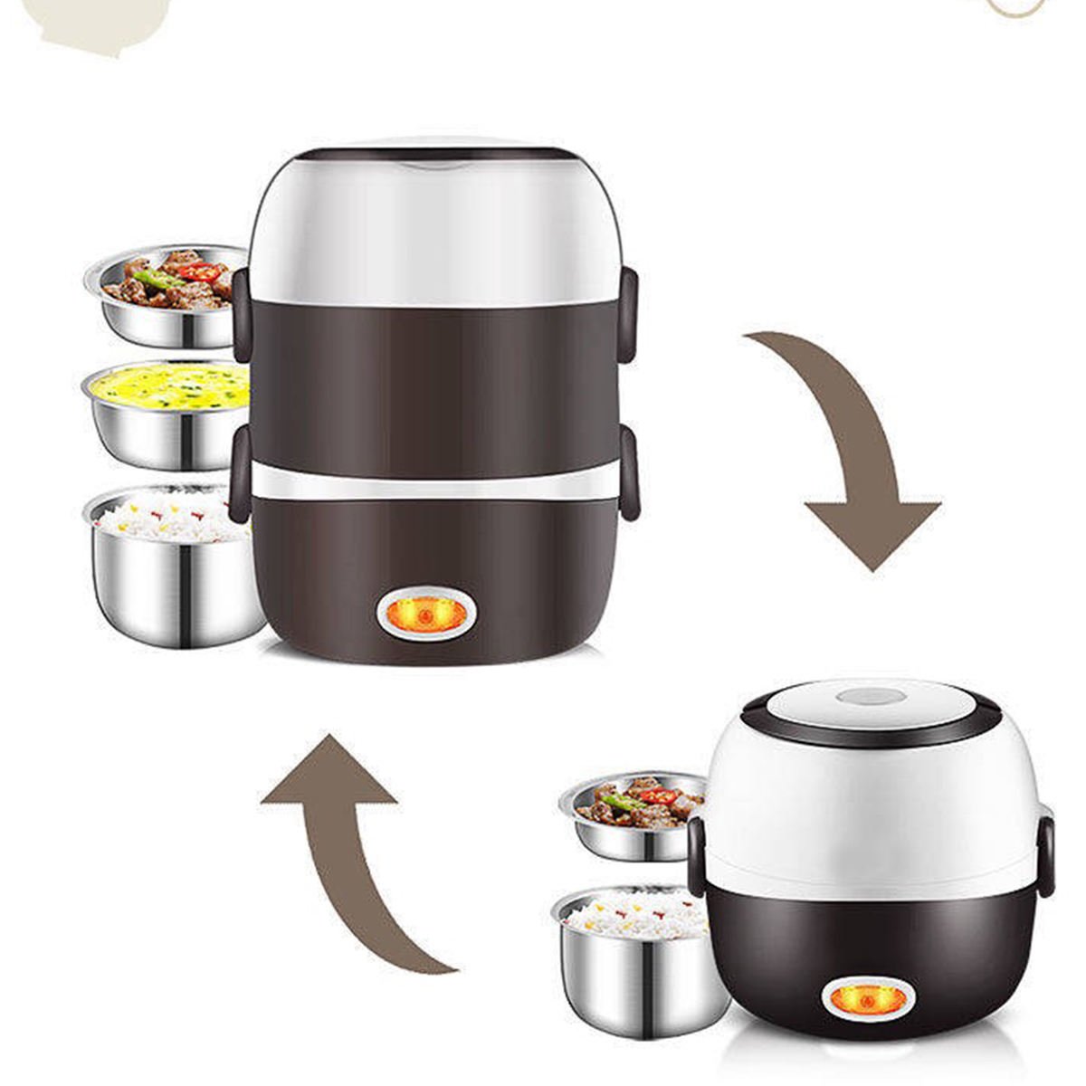 Portable Electric Heating Lunch Box Bento Box Storage Boxes & Bins Minimalist Customized Logo Suitable for All Seasons