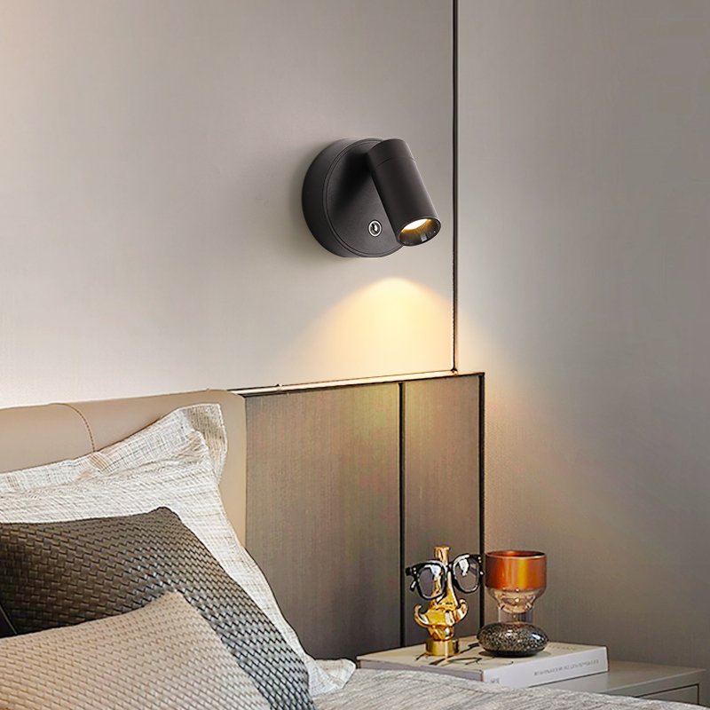 VANTONE 3000k-6000k Adjustable Wall Light Battery Operated Wall Lights Rechargeable Reading Wall Lamp for Indoor Bedside Bedroom