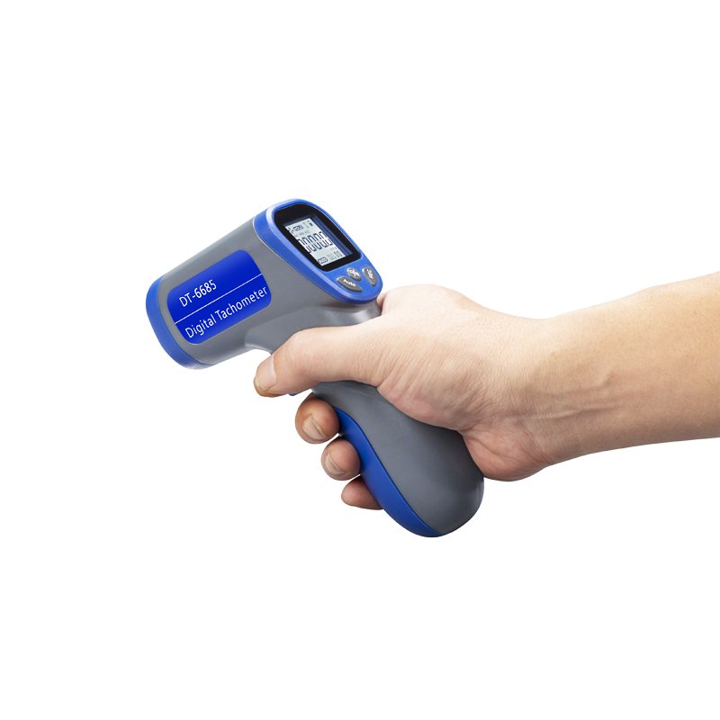 DT6685 Digital Photo Speedometer Handheld LCD Tester Speed Gun Auto Tachometer Laser Gun Type Tachometer RPM Tester