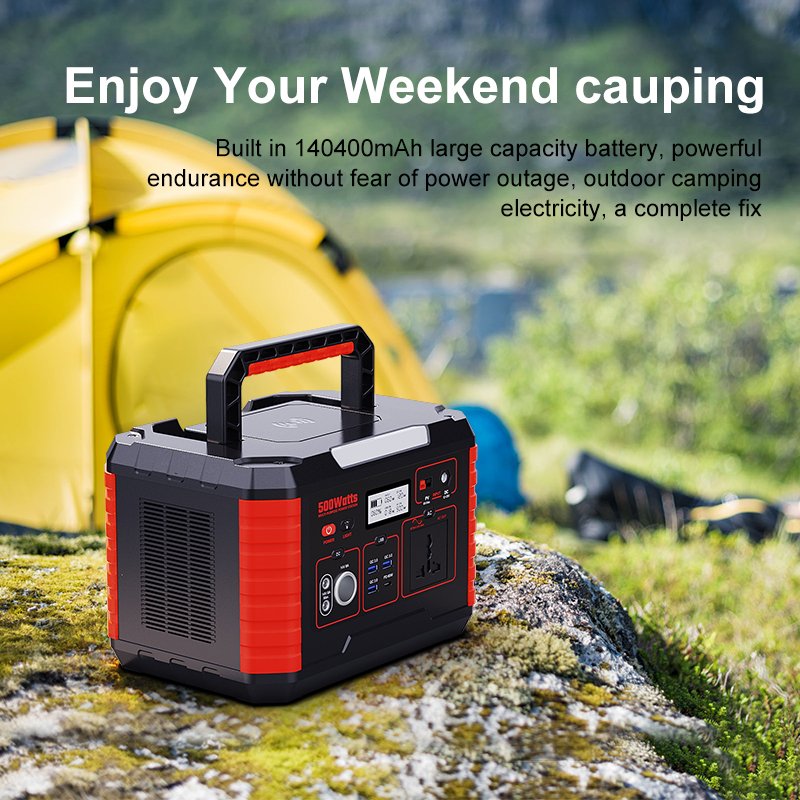 Home Battery Charger Solar Panel Charging Camping 500W Solar Generators Portable Power Banks Power Station New Energy 500wh 220v