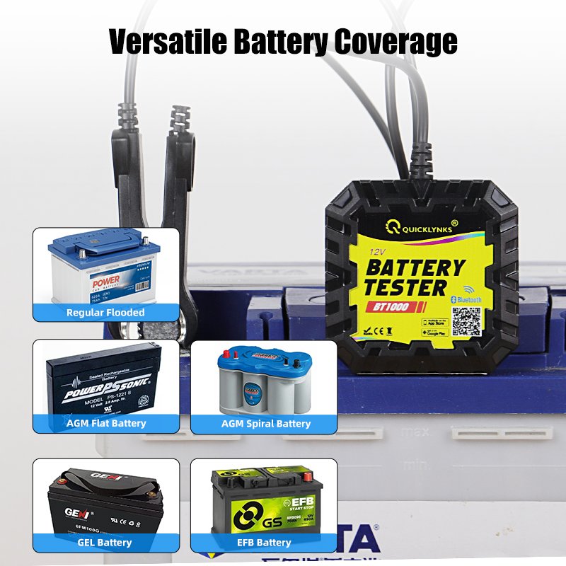 Car Battery Tester 12V 100-2000CCA Battery Tester Analyzer Digital Charging System Alternator Test for Car