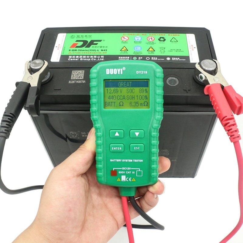 DY219 Digital 12V Auto Battery Tester Plastic Analyzer Diagnostic Machine for Cars and Motorcycles