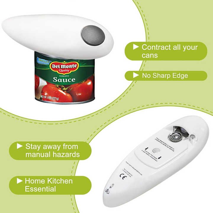Kitchen Gadget Portable Custom Bottle Openers Smooth Edge Mini Handheld Automatic Jar Opener Auto Electric Can Opener