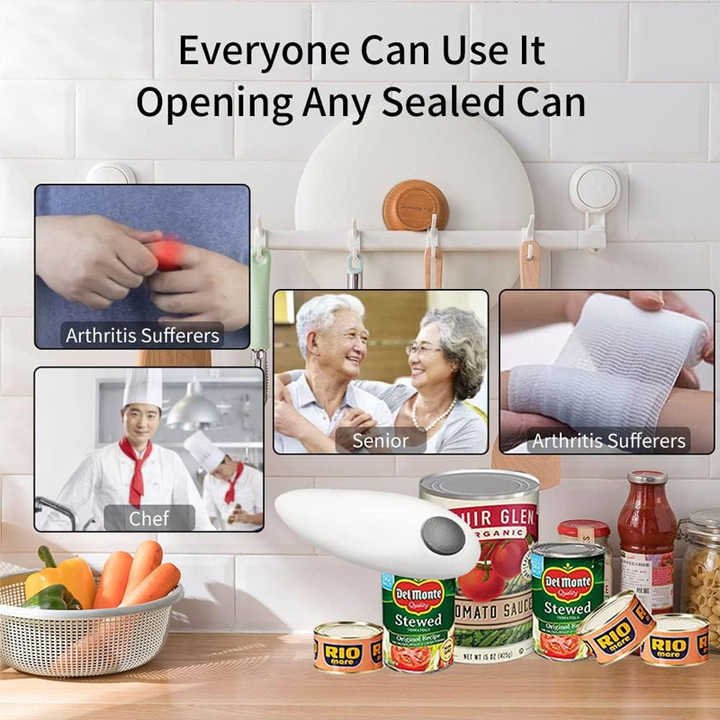Kitchen Gadget Portable Custom Bottle Openers Smooth Edge Mini Handheld Automatic Jar Opener Auto Electric Can Opener