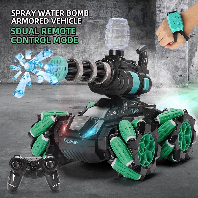 Gesture Sensing Handle Remote Control tank Music Spray Light Remote Control Car Tank Car Children's Toy Car