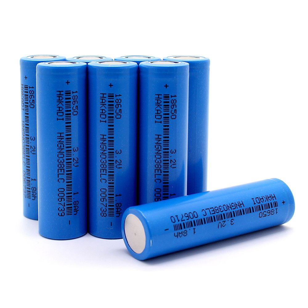 HAKADI 3.2V 1800MAH 18650 Lifepo4 Lithium Battery Cylindrical Long Cycle Life for Toys Medical Instruments