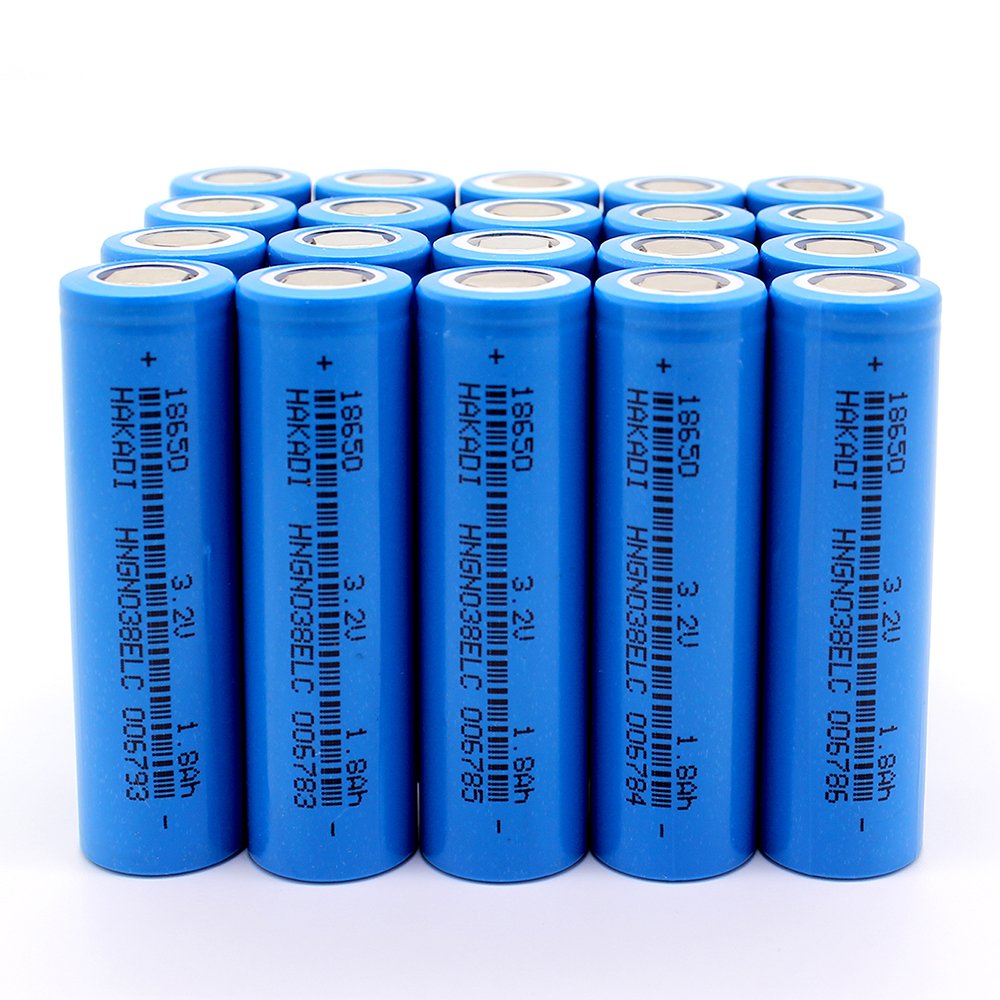 HAKADI 3.2V 1800MAH 18650 Lifepo4 Lithium Battery Cylindrical Long Cycle Life for Toys Medical Instruments