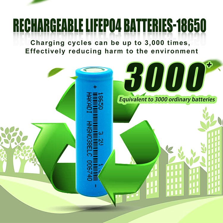 HAKADI 3.2V 1800MAH 18650 Lifepo4 Lithium Battery Cylindrical Long Cycle Life for Toys Medical Instruments