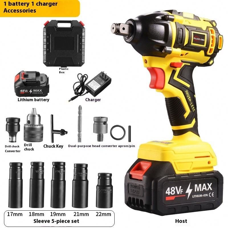 ANDUUK Export Brushless Electric Charging Wrench Lithium Electric Impact air Gun Auto Repair Tool Sleeve 220V Electric Wrench