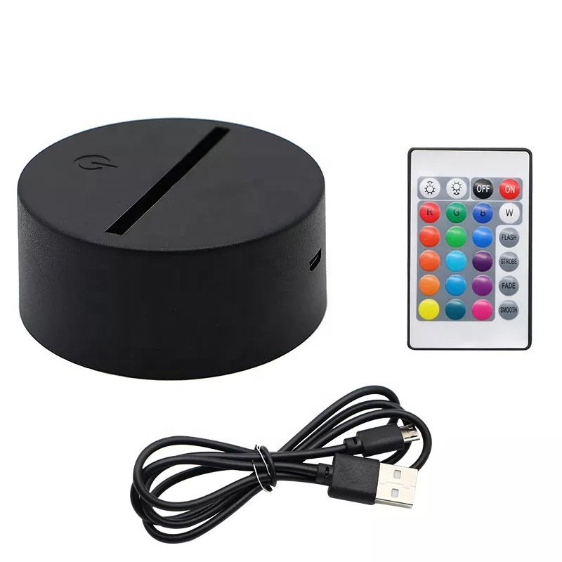 3D Acrylic Colourful Lamps Base Remote Control Light Adjustable Multiple 7 16 Colour Mode Show Display Stand LED Night Light