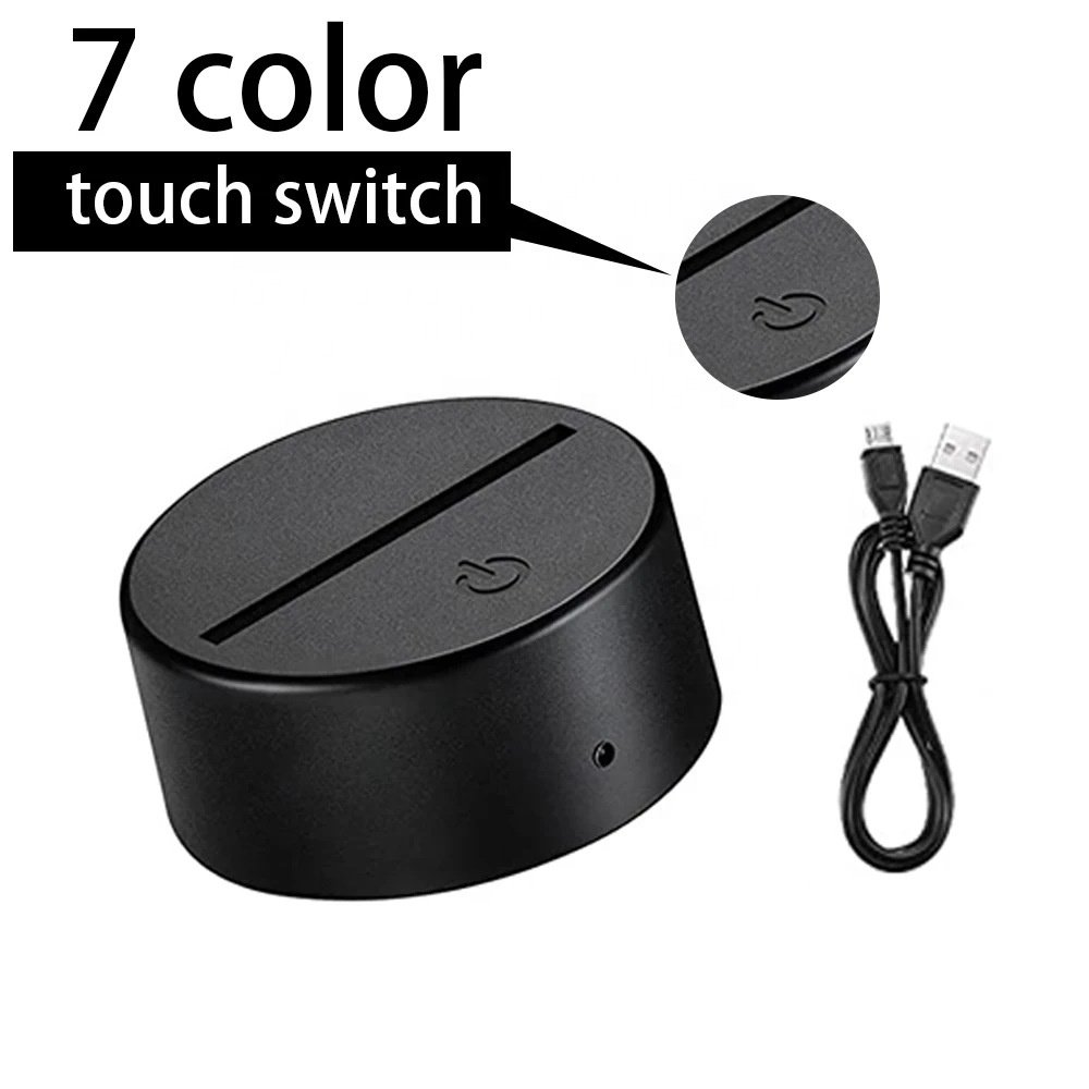 3D Acrylic Colourful Lamps Base Remote Control Light Adjustable Multiple 7 16 Colour Mode Show Display Stand LED Night Light