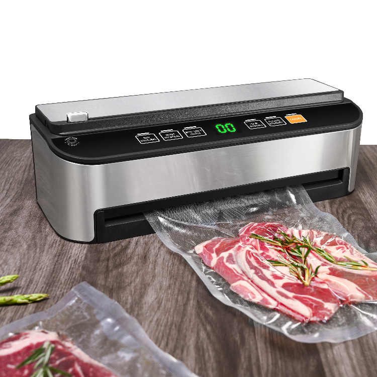 Smart Vacuum Sealer Full Automatic Food Sealer Machine With Auto Dry/Moist Detection Roll Bag and Built-in Cutter Powerful