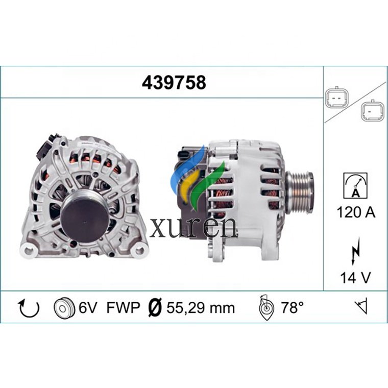 NEW 14V 120A ALTERNATOR 439758 1608064580 9670899580 27060-YV030 27060YV030 TG12C106 for VALEO CITROEN PEUGEOT TOYOTA