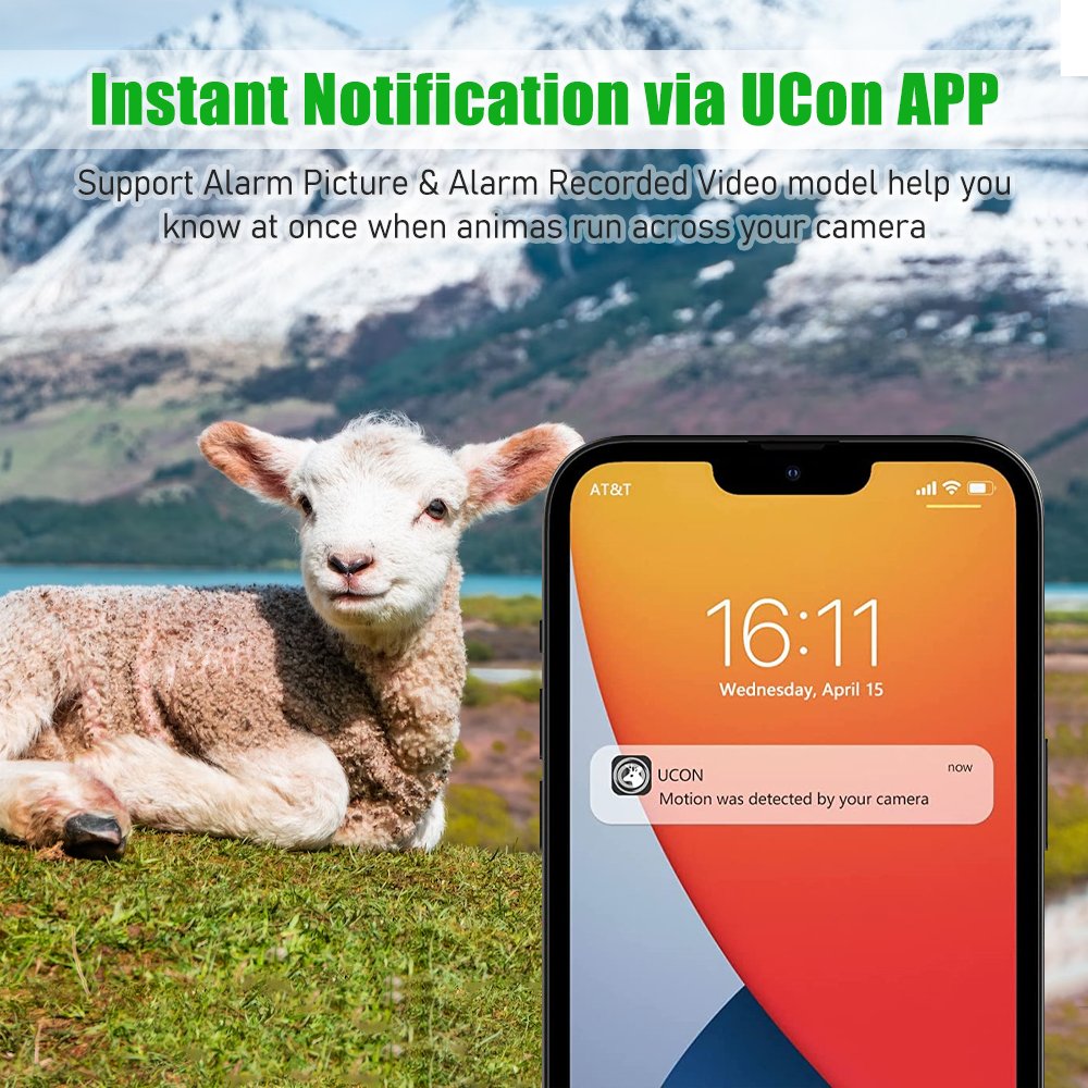 EU Band UCON APP Solar Hunting Camera with 4G Sim Card 4MP 4W 7800mAh Battery Waterproof Wildlife Trail Camera with Night Vision