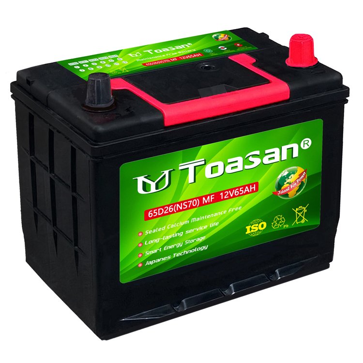 TOASAN 12V 65Ah Smf Battery Cost of Auto Parts New Car Battery NS70