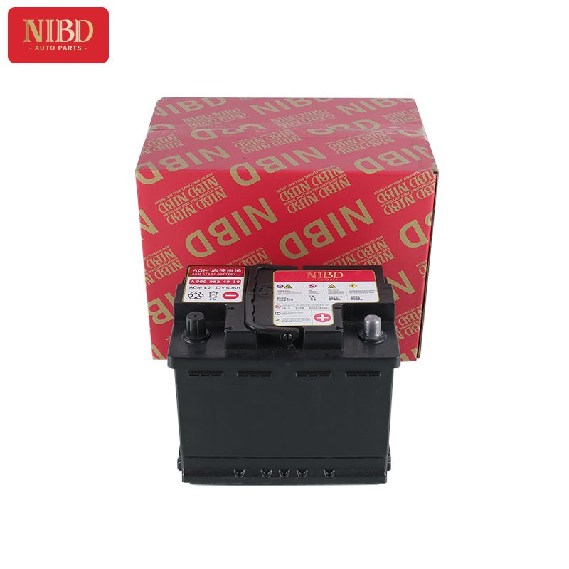 NIBD AUTO PARTS AGM STARTING BATTERY L2 (60AH) A0009824910 0009824910 for MERCEDES BENZ W177 W205 Maintenance Free Battery