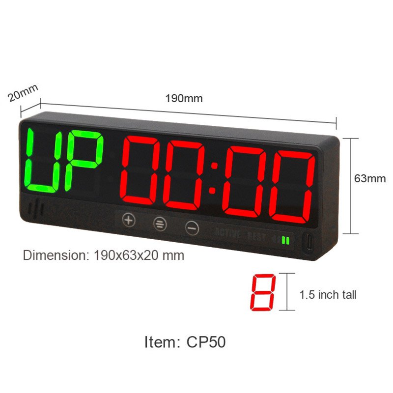 CHEETIE CP50 Upgraded Home Gym LED 6 Digits Auto Repeat Timer Magnetic Crossfit Timer With Multiple Intervals