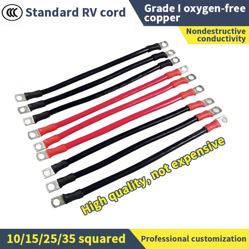 2AWG 4AWG 6AWG 8AWG Battery Charger Cable 36v & 48v 4 Gauge Heavy Duty Wire Lugs Golf Cart Battery Cables 6 Awg Battery Cables
