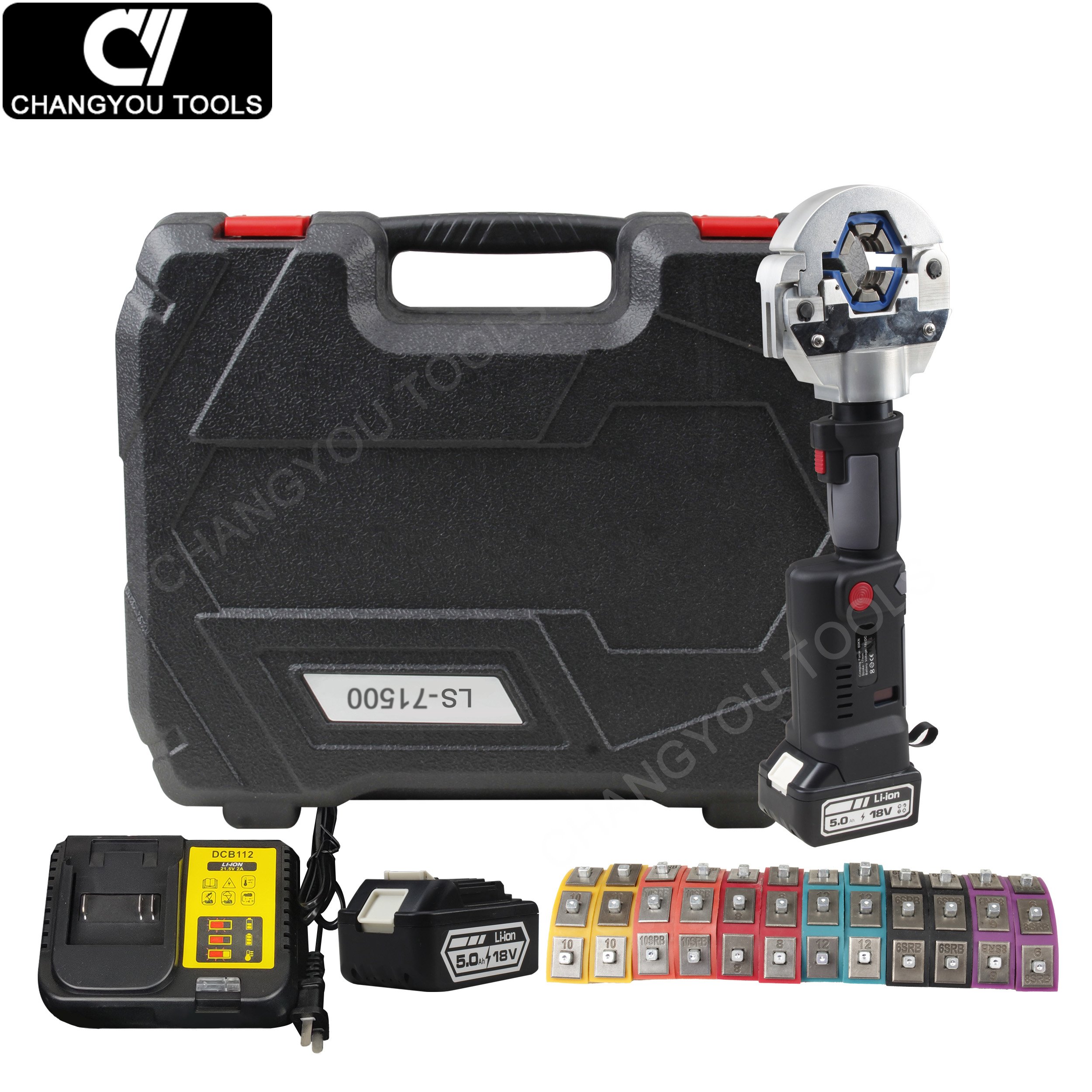 LS-71500 Battery Hvac Tool Hydraulic A/C Hose Crimper for Hexagonal Crimping Type for Air Conditional Hoses