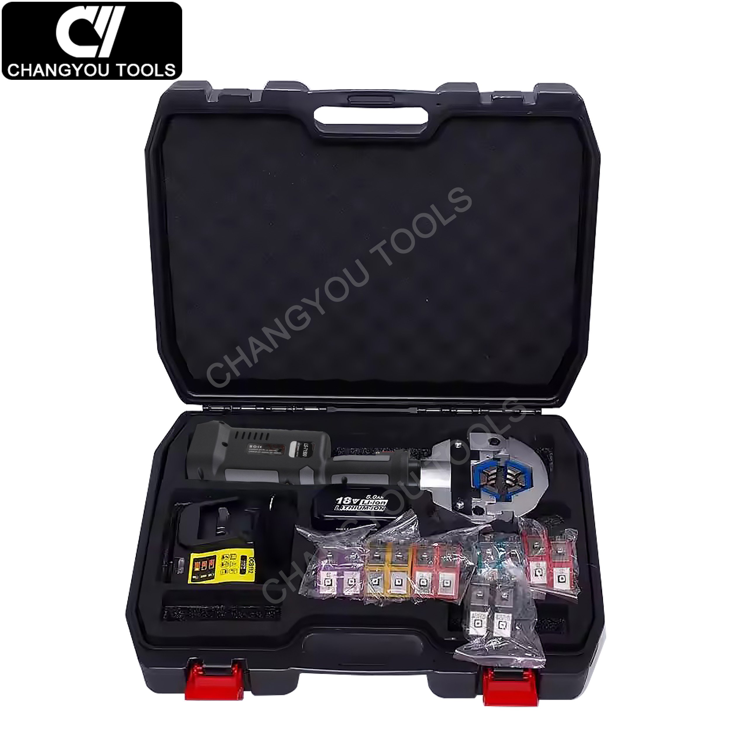 LS-71500 Battery Hvac Tool Hydraulic A/C Hose Crimper for Hexagonal Crimping Type for Air Conditional Hoses