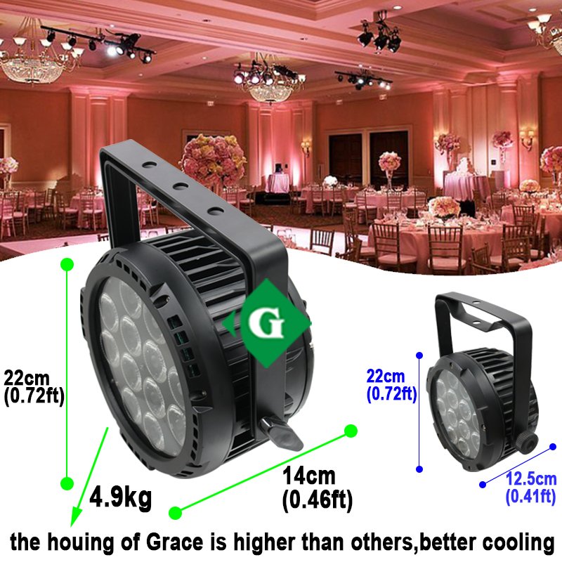 Grace WIFI Wireless Dmx Battery Powered Led Par Can 12*18w Outdoor Waterproof LED Stage Lights