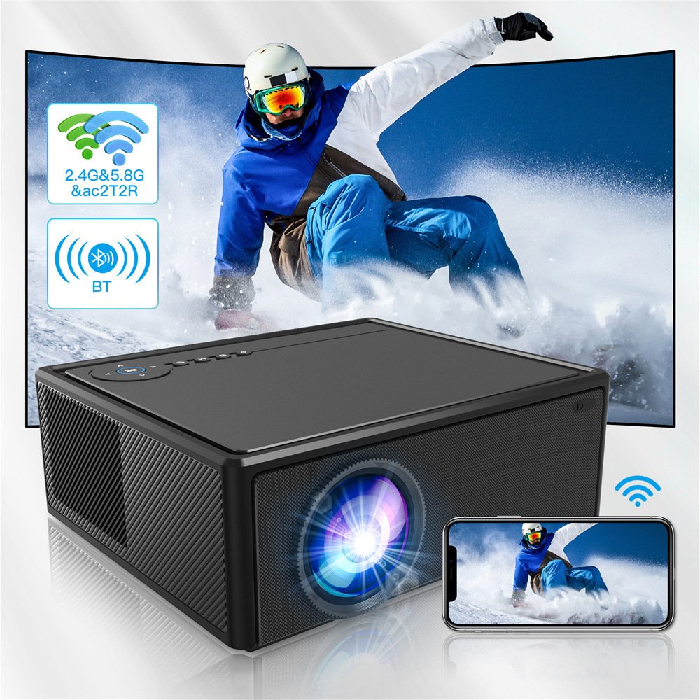 X7 Smart Projector 1080p LED Lamp 5G WiFi Android 9.0 Auto Focus Portable 2K Resolution 2G RAM Bluetooth Battery Business Use