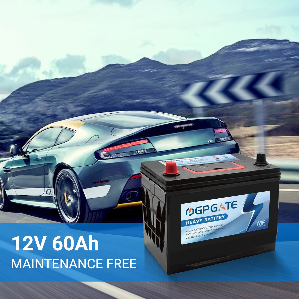High Performance Deep Cycle JIS 55D26 12V 60Ah MF Lead Acid Car Battery for Japanese Car Starting