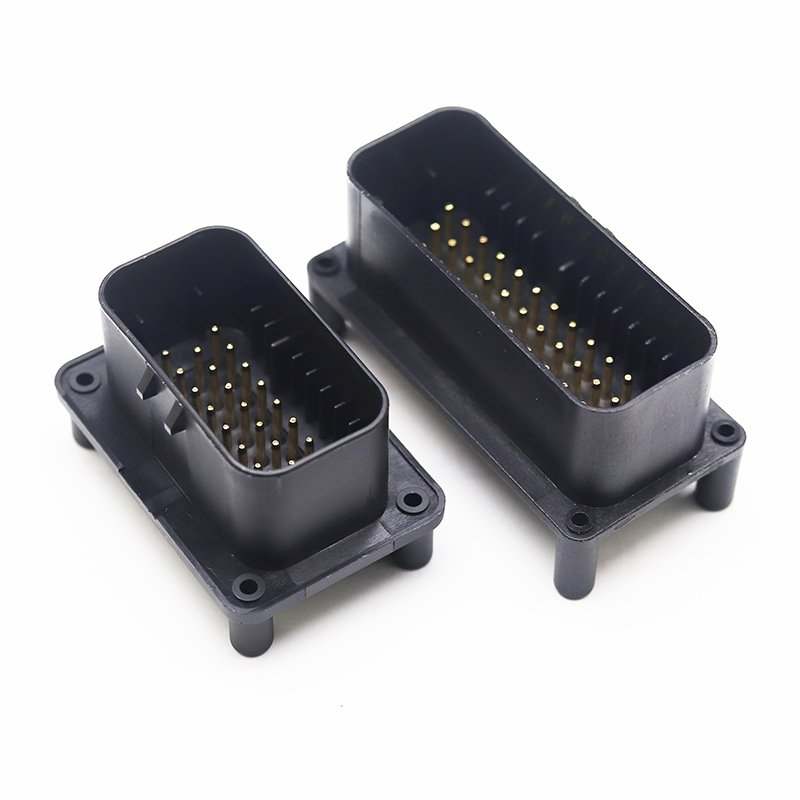 High quality three row 3x6p 3x9p 3x10p automotive black connectors PBT black Pin header 3 rows 3x23p PCB barrier terminal block