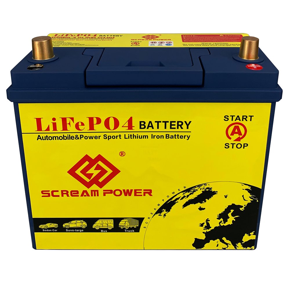 Car Start Lifepo4 Auto Battery 12.8V 25Ah Stop Start 500CCA Automotive 46B24 Lithium Battery