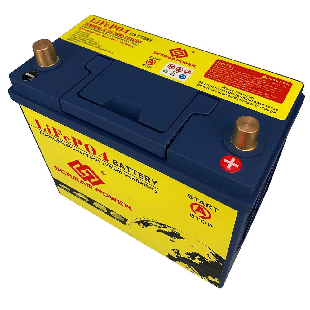 Car Start Lifepo4 Auto Battery 12.8V 25Ah Stop Start 500CCA Automotive 46B24 Lithium Battery
