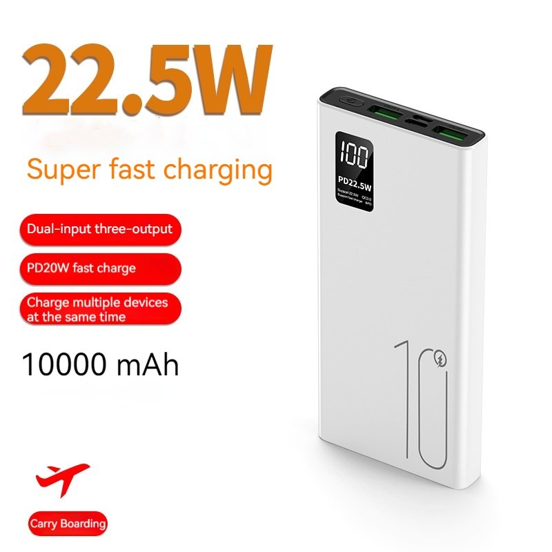 Latest Model 22.5W Type C Output Super Fast Charging Powerbank 10000mAh Digital Display Real Capacity PD20W 10000mAh Power Bank