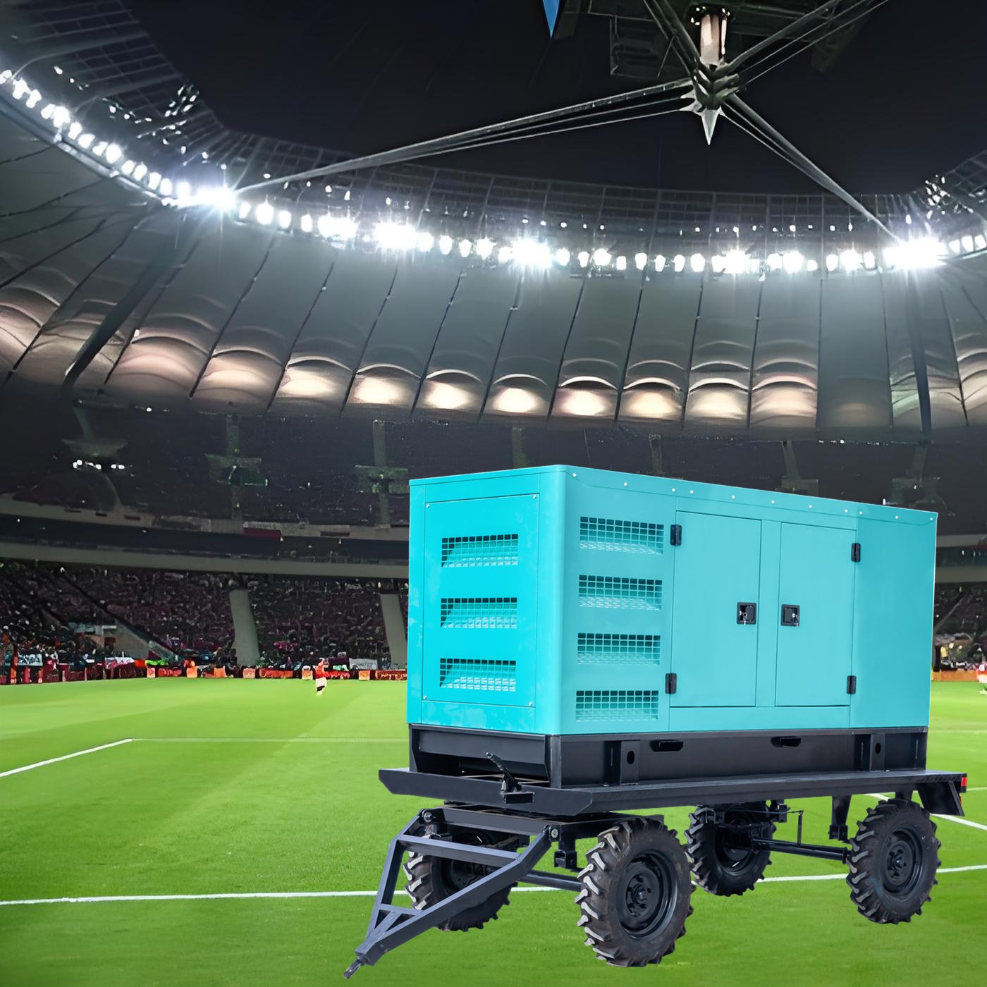30kva Diesel Generator Trailer 30kw 50kw Silent Type with Auto Start 50/60hz Frequency