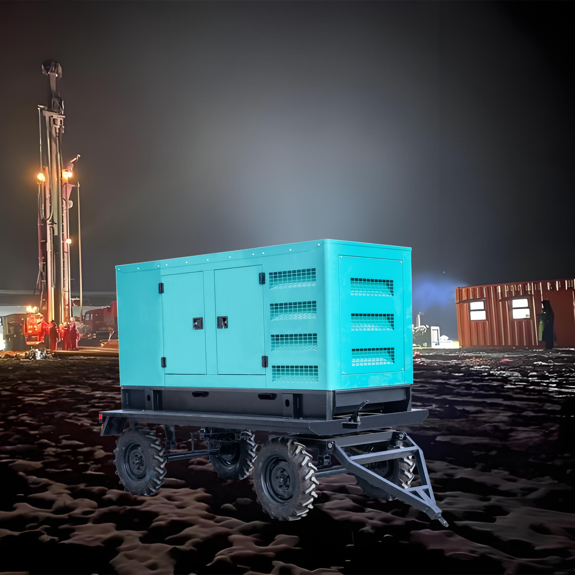 30kva Diesel Generator Trailer 30kw 50kw Silent Type with Auto Start 50/60hz Frequency