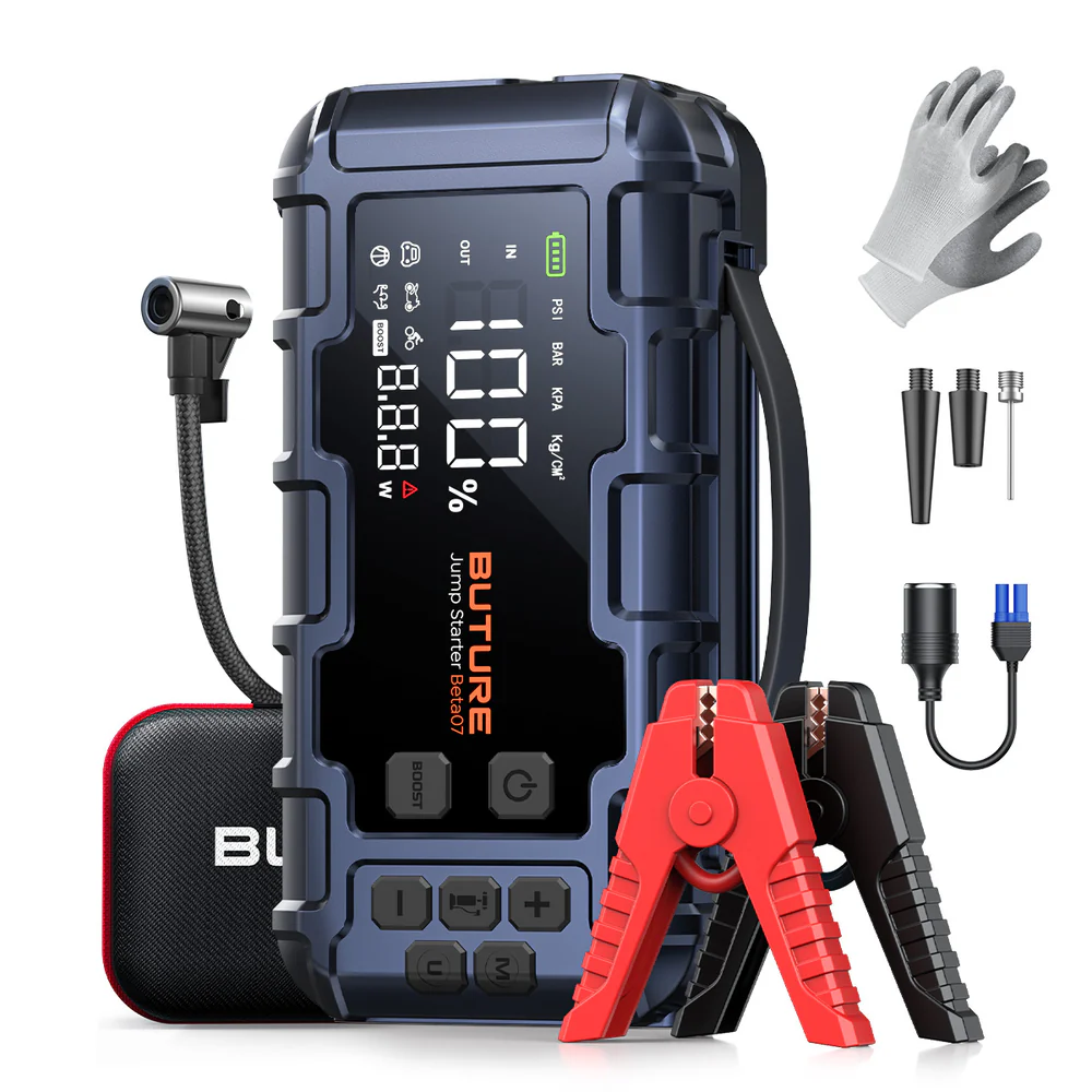 BUTURE BETA07 160PSI Air Compressor All Gas and 12L Diesel Power Bank 12V 6000A Auto Battery Booster Portable Car Jump Starter