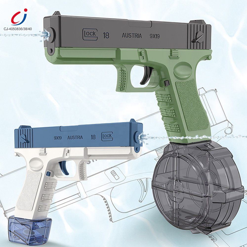 Chengji Guangdong Summer Outdoor High Pressure Powered Shooting Pistol Portable Electric Battery Operated Auto Water Gun