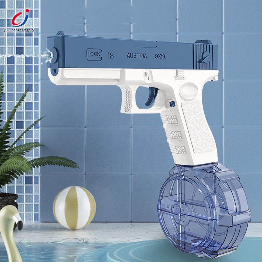 Chengji Guangdong Summer Outdoor High Pressure Powered Shooting Pistol Portable Electric Battery Operated Auto Water Gun