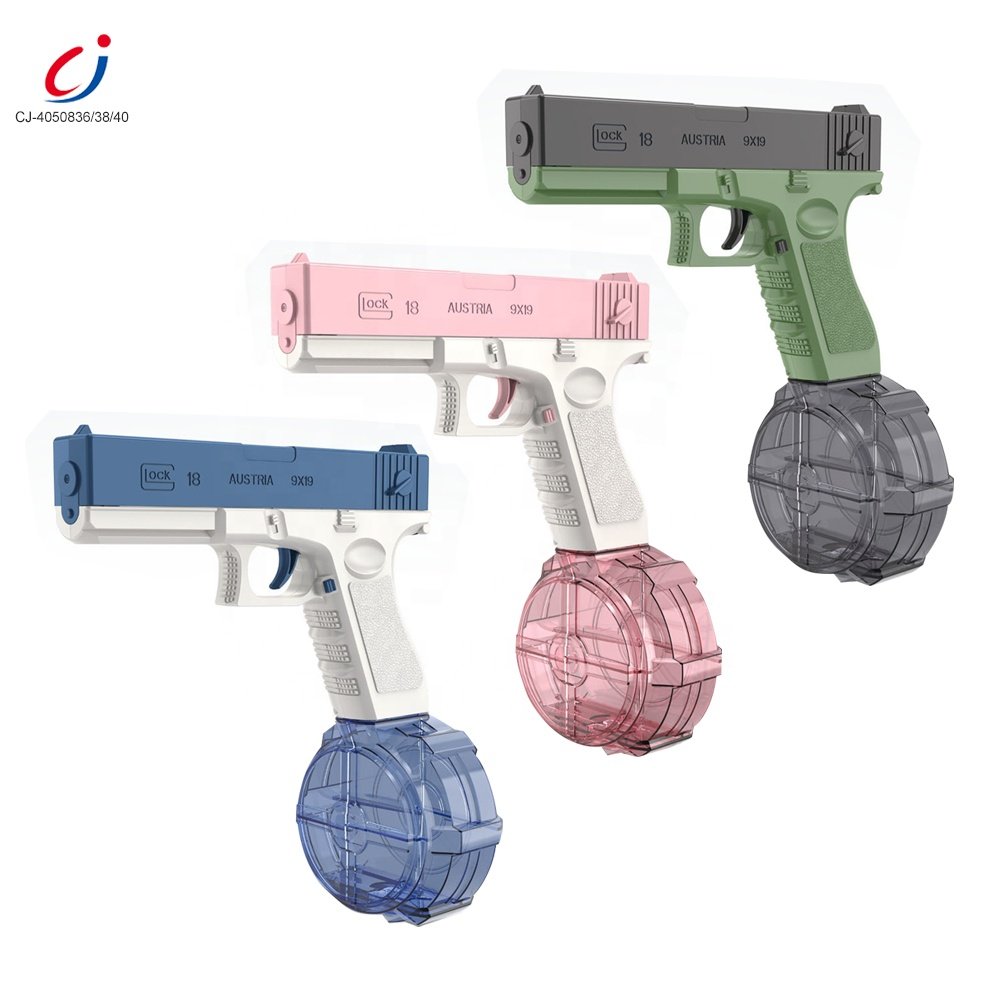 Chengji Guangdong Summer Outdoor High Pressure Powered Shooting Pistol Portable Electric Battery Operated Auto Water Gun